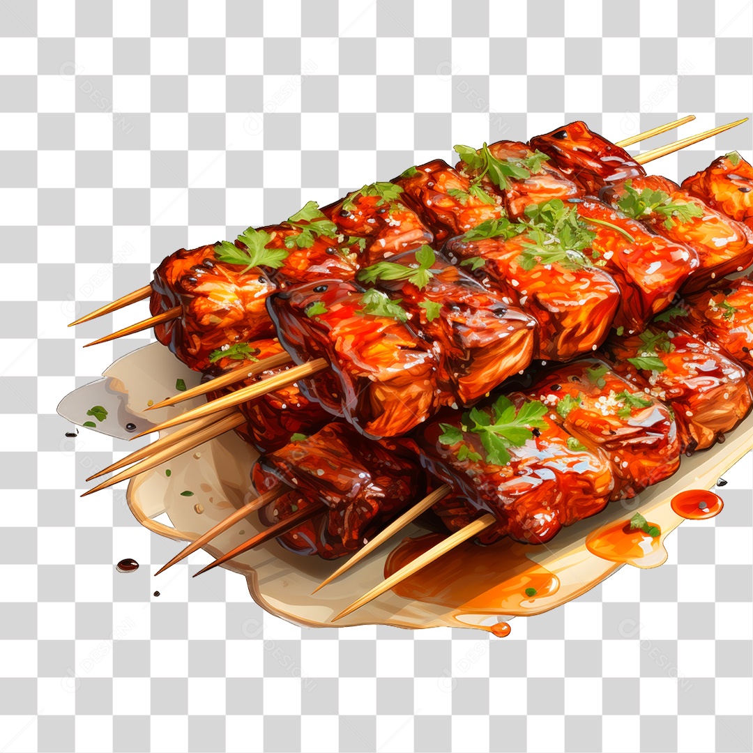 Espetinhos de Carne PNG Transparente