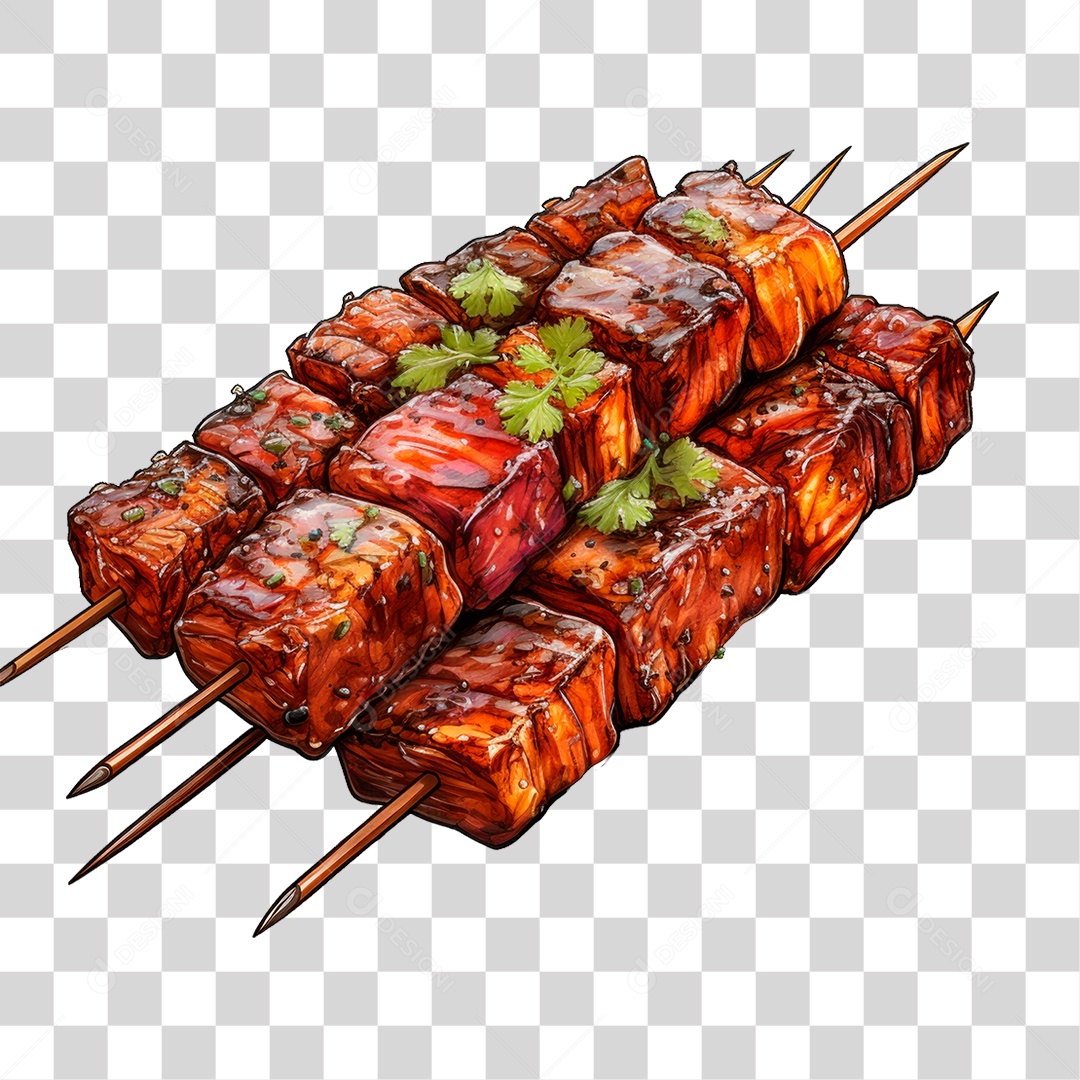 Espetinhos de Carne PNG Transparente