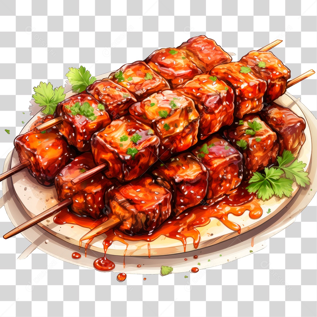 Espetinhos de Carne PNG Transparente