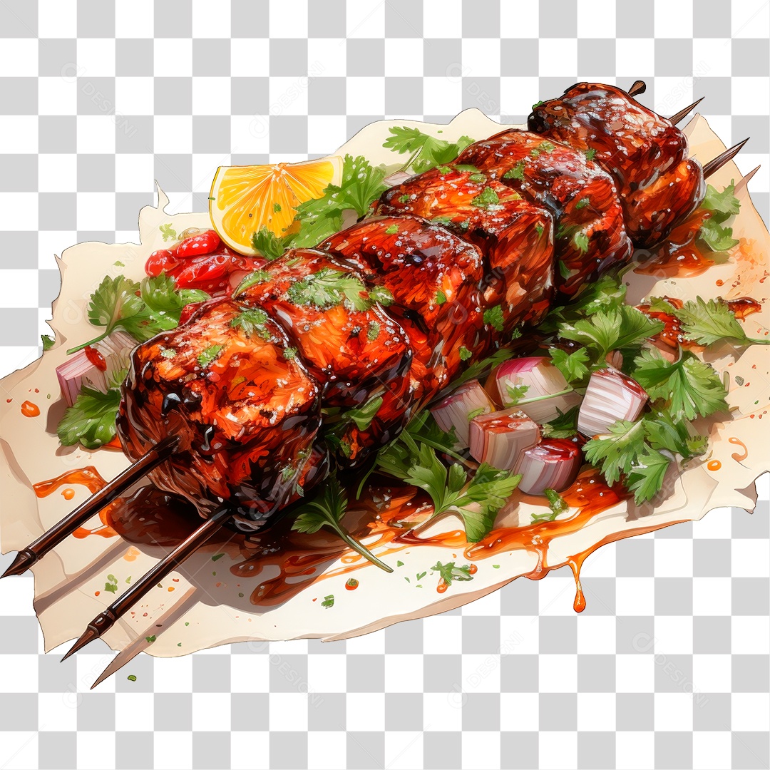 Espetinhos de Carne PNG Transparente