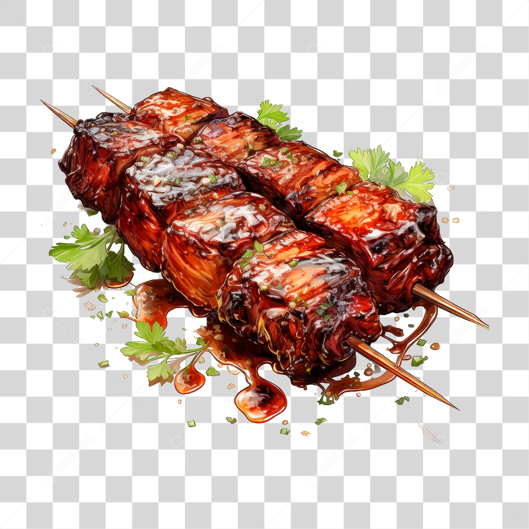 Espetinhos de Carne PNG Transparente