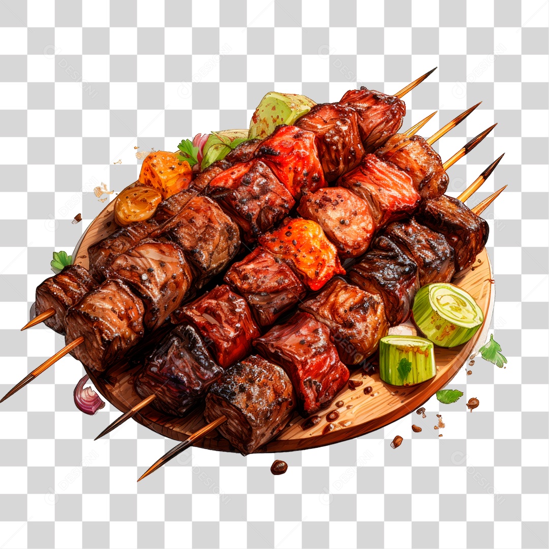 Espetinhos de Carne PNG Transparente