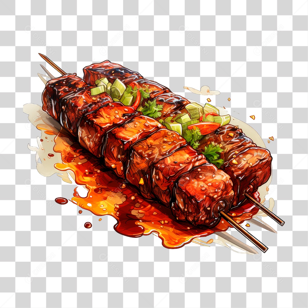 Espetinhos de Carne PNG Transparente