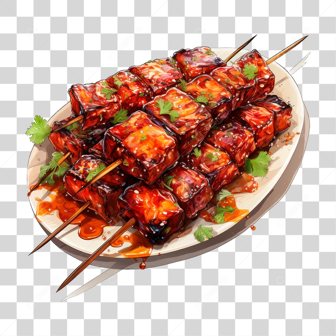 Espetinhos de Carne PNG Transparente