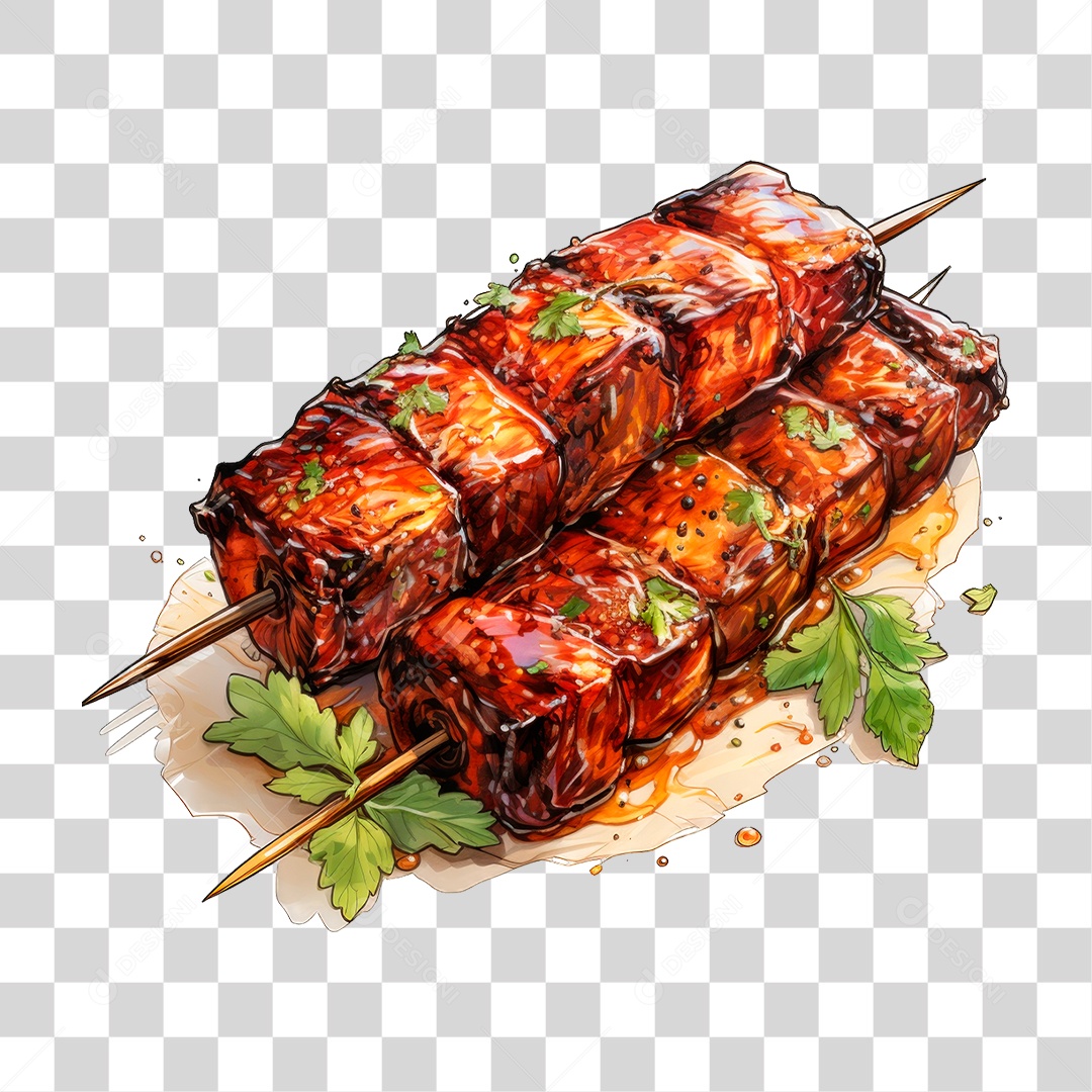 Espetinhos de Carne PNG Transparente