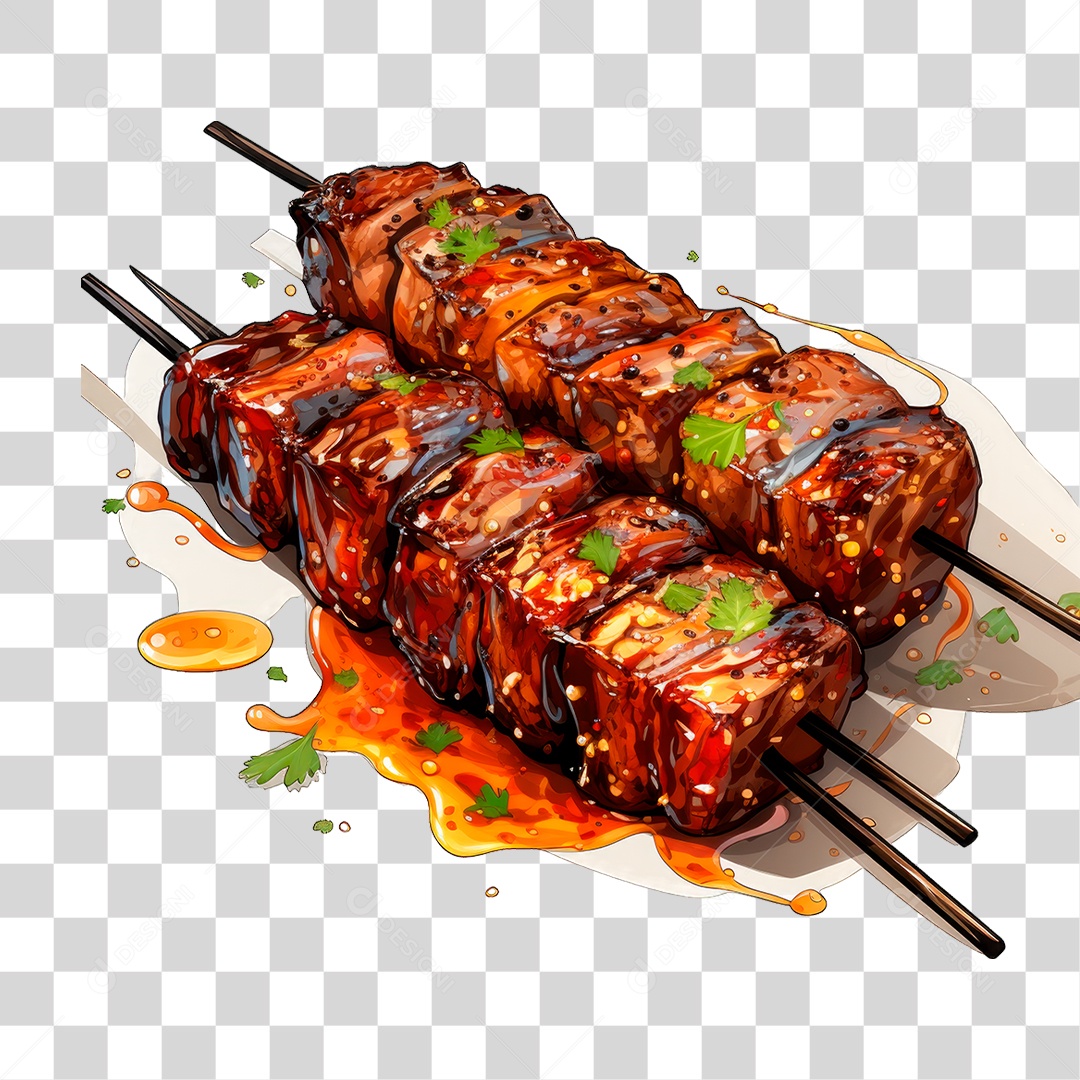 Espetinhos de Carne PNG Transparente
