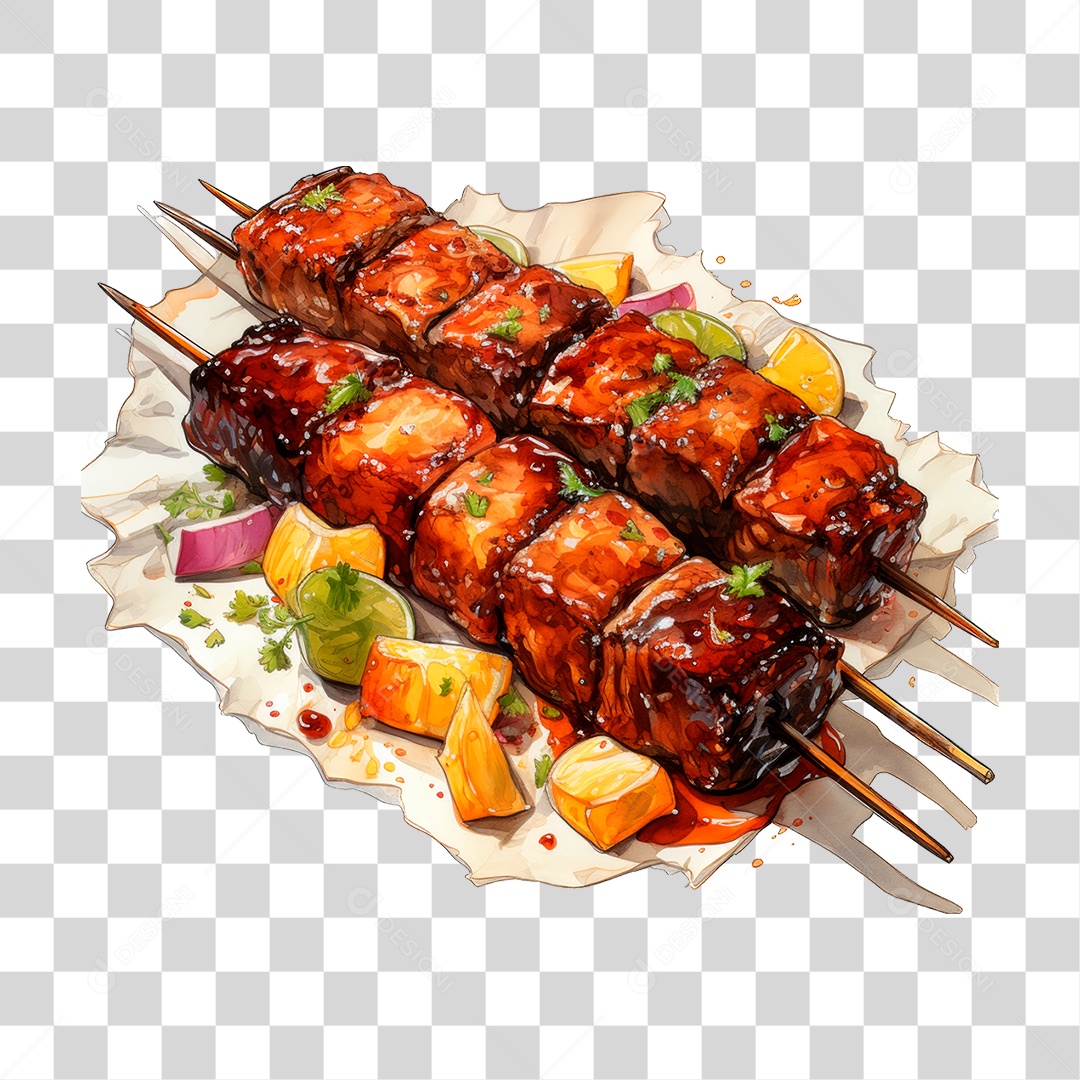 Espetinhos de Carne PNG Transparente
