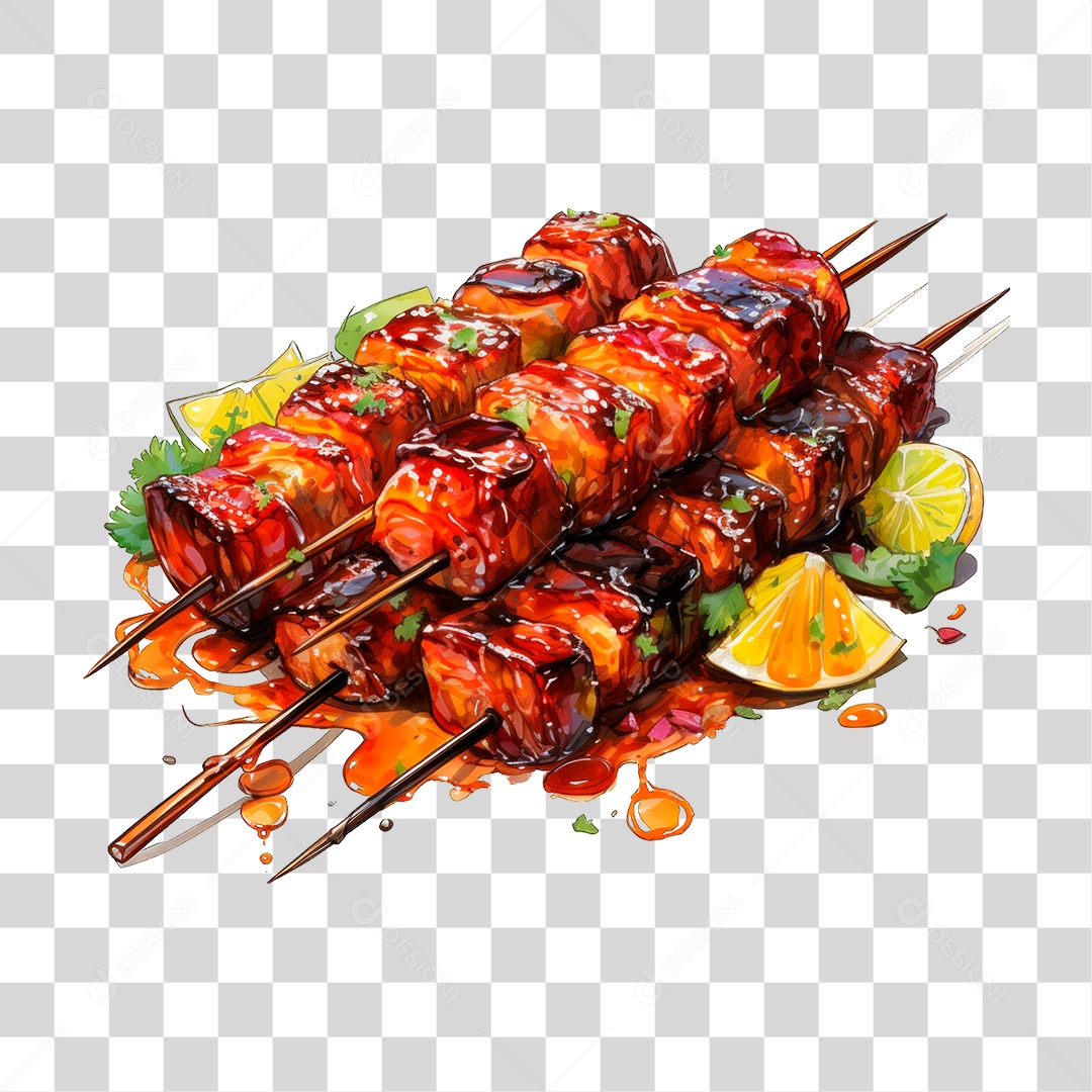 Espetinhos de Carne PNG Transparente
