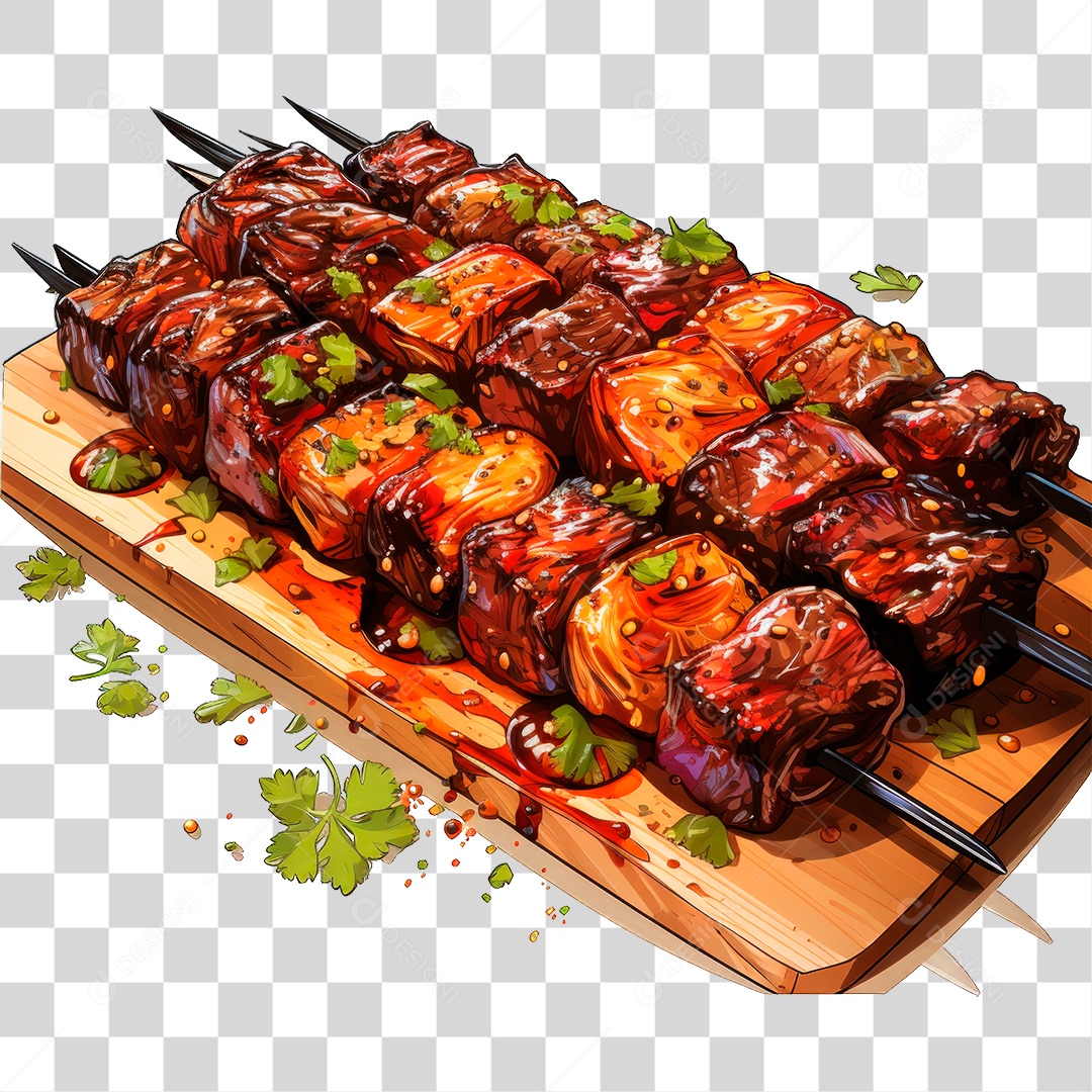 Espetinhos de Carne PNG Transparente