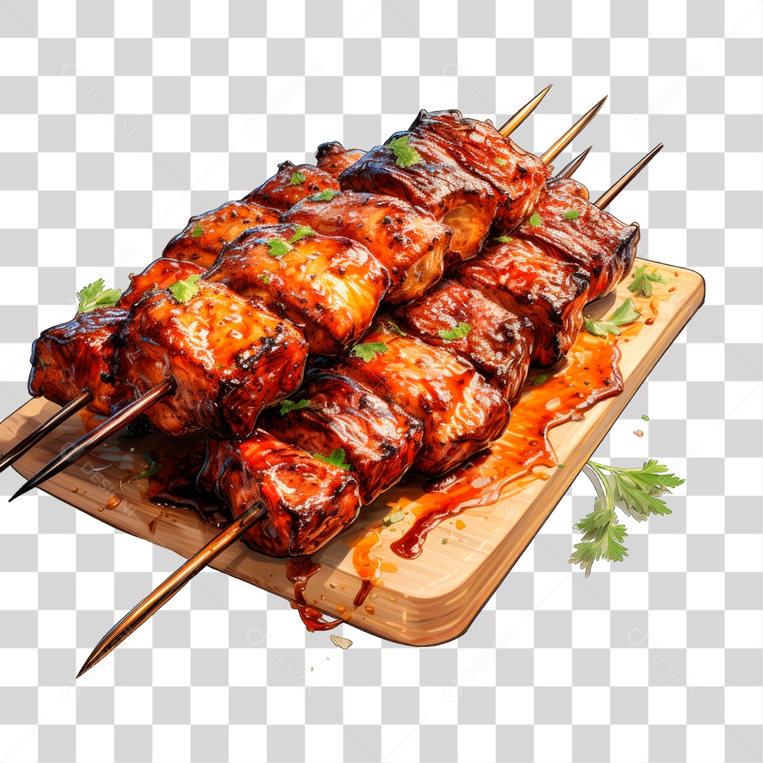 Espetinhos de Carne PNG Transparente