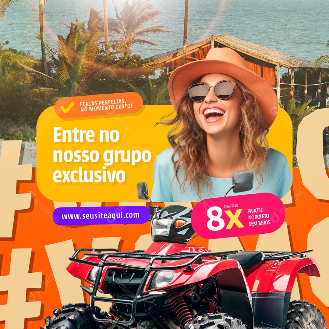 Turismo Entre no Nosso Grupo Exclusivo Social Media PSD Editável