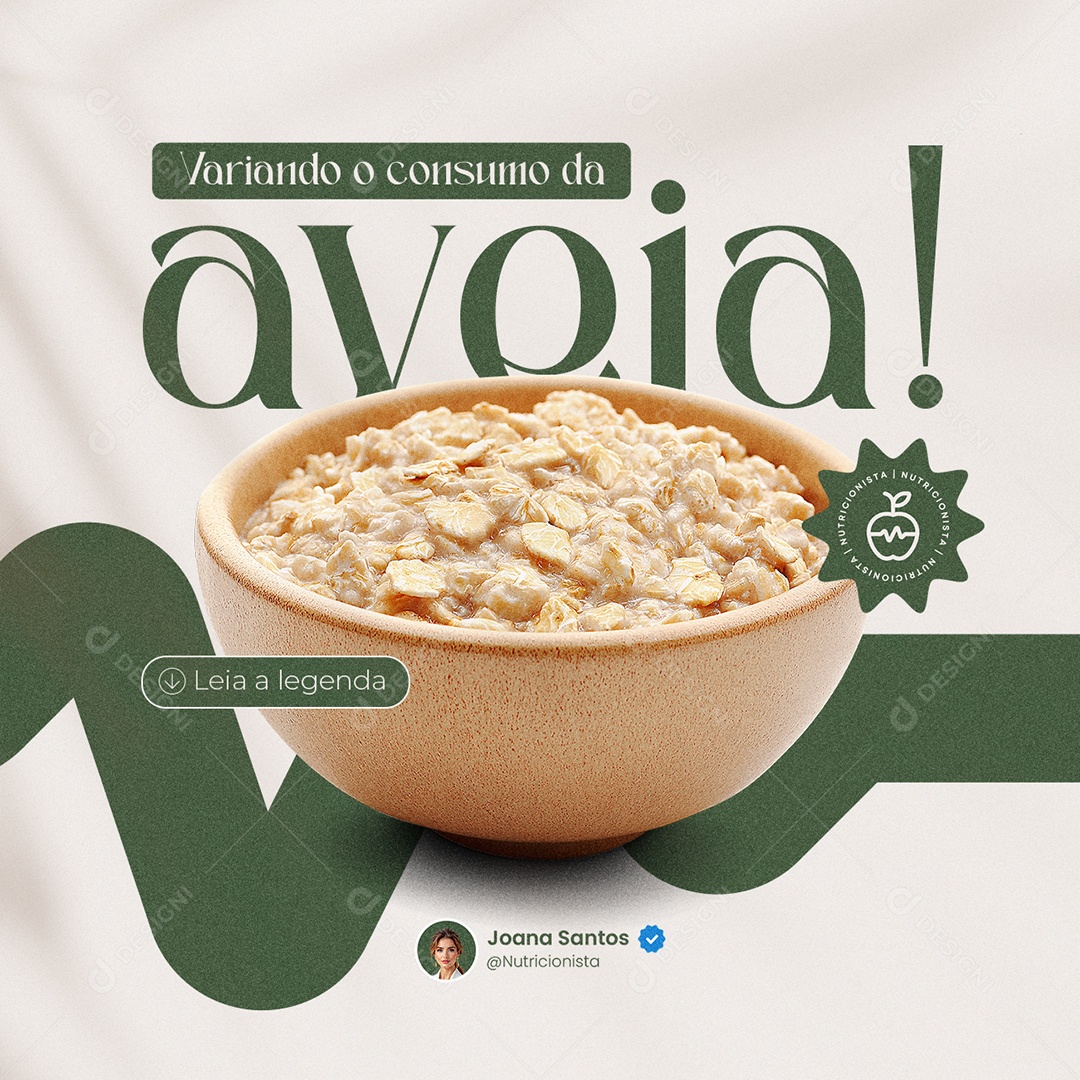 Nutricionista Variando o Consumo da Aveia Social Media PSD Editável