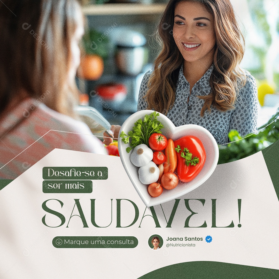 Nutricionista Desafie-Se a Ser Mais Saudável Social Media PSD Editável