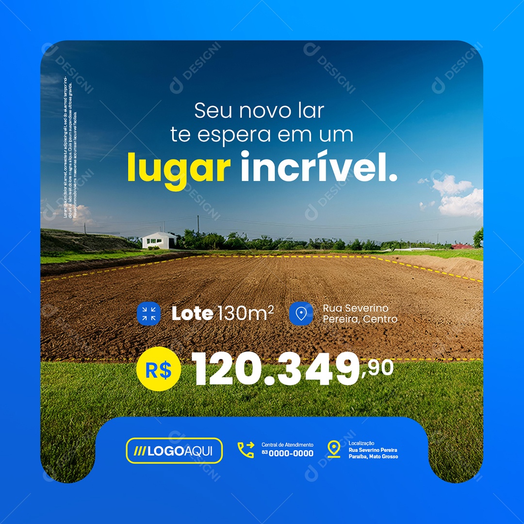 Loteamento Seu Novo Lar Te Espera em Um Lugar Incrível Social Media PSD Editável