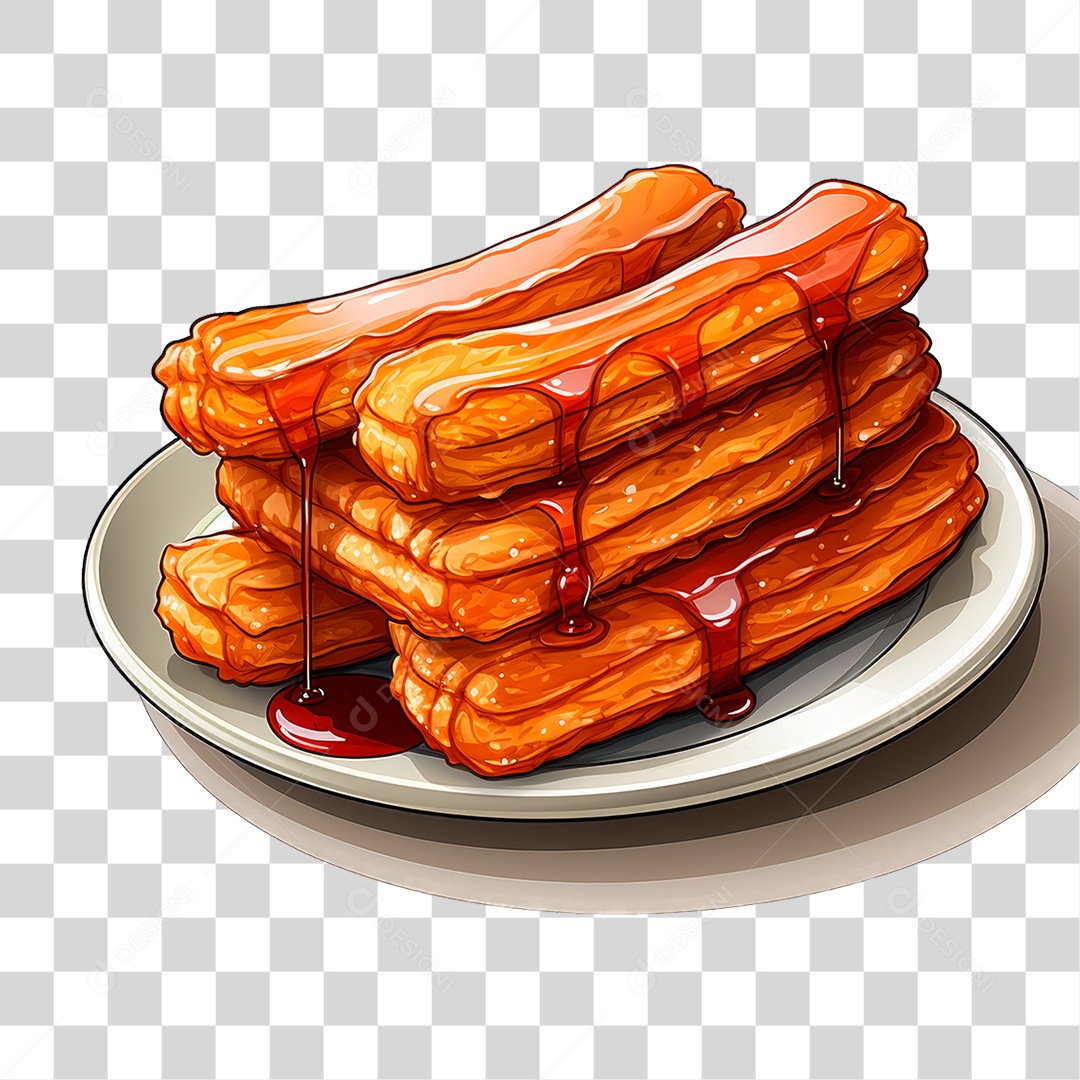 Prato de Churros PNG Transparente