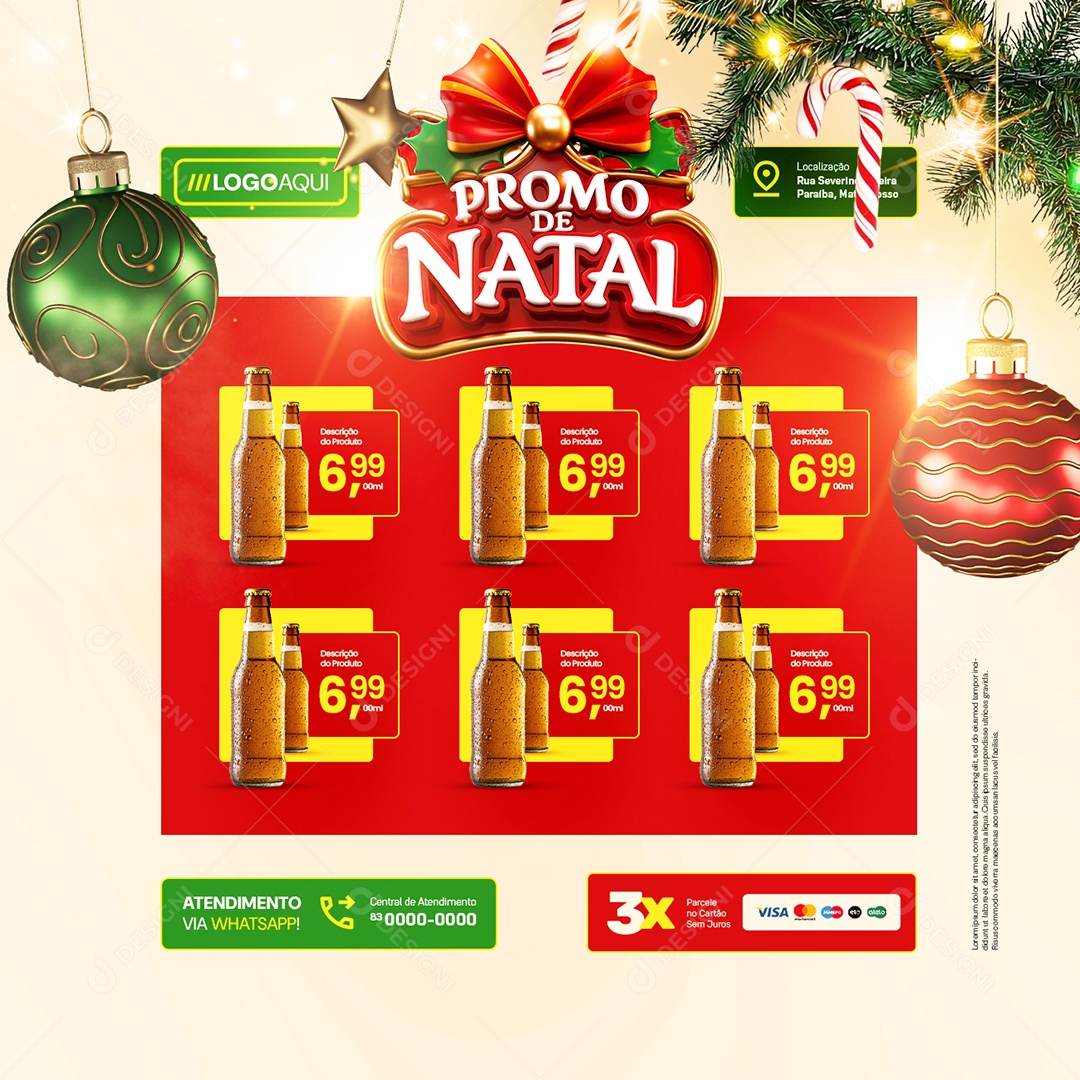 Cervejaria Promo De Natal Cervejas Social Media PSD Editável