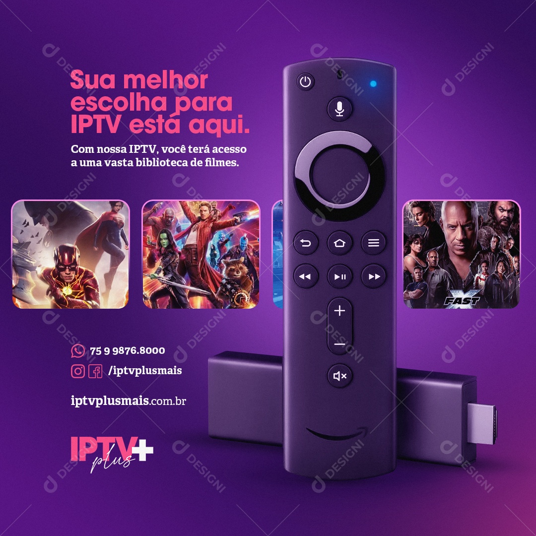 Sua Melhor Escolha Para IPTV Está Aqui Social Media PSD Editável