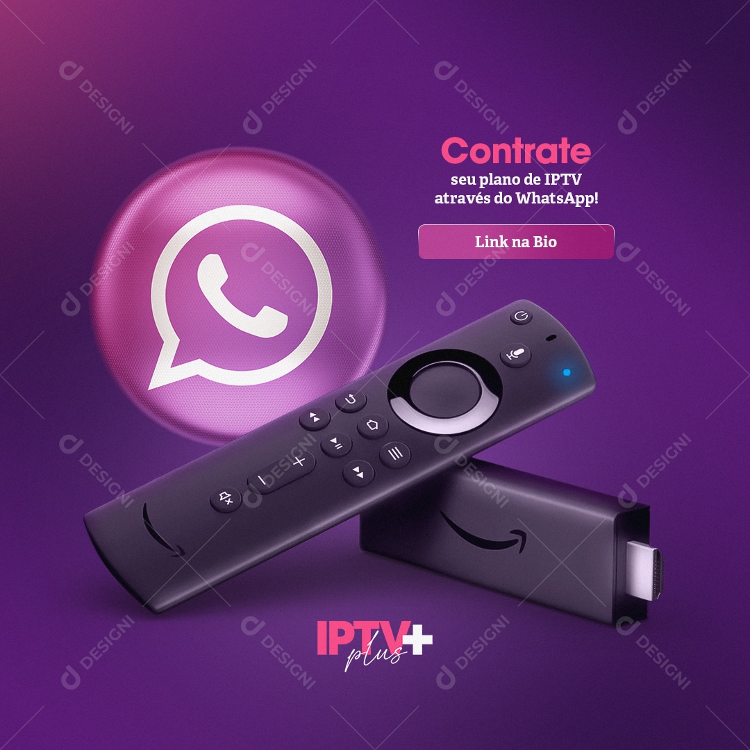 Controle Seu Plano da IPTV através do Whatsapp Social Media PSD Editável