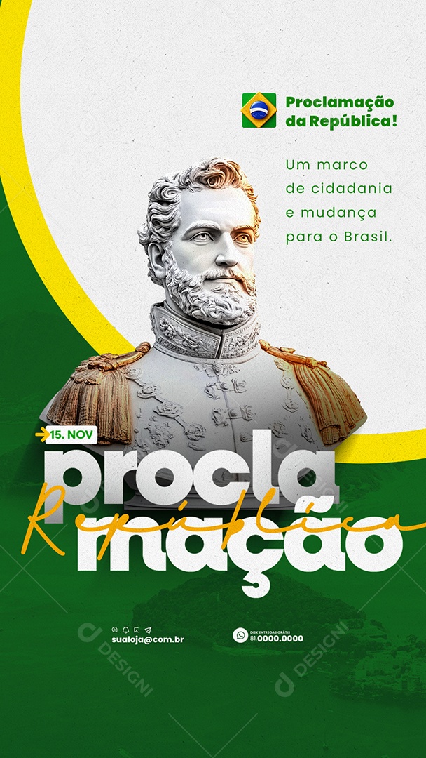 Story Dia da Proclamação Da República 15 De Novembro Social Media PSD Editável