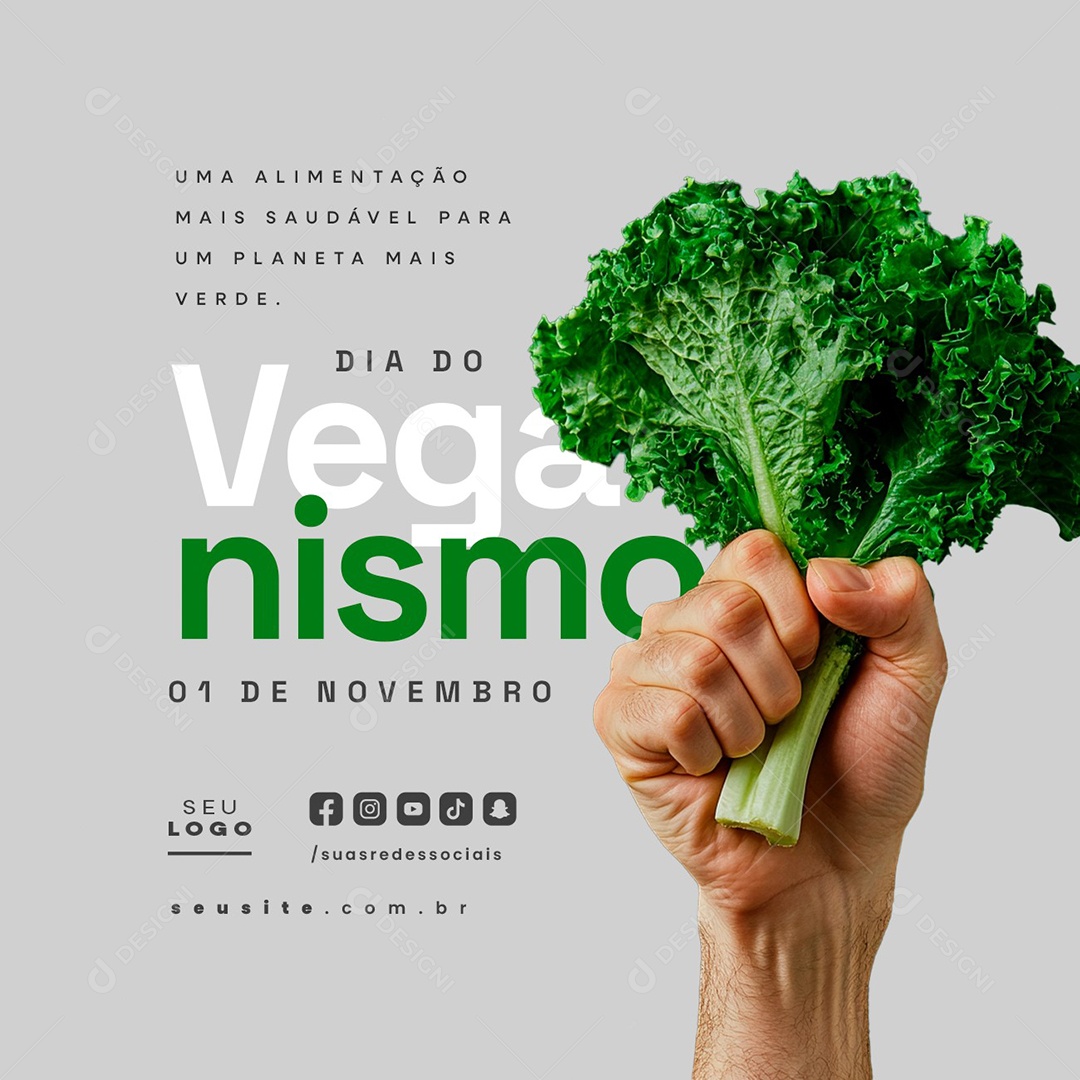 Dia do Veganismo 01 de Novembro Social Media PSD Editável
