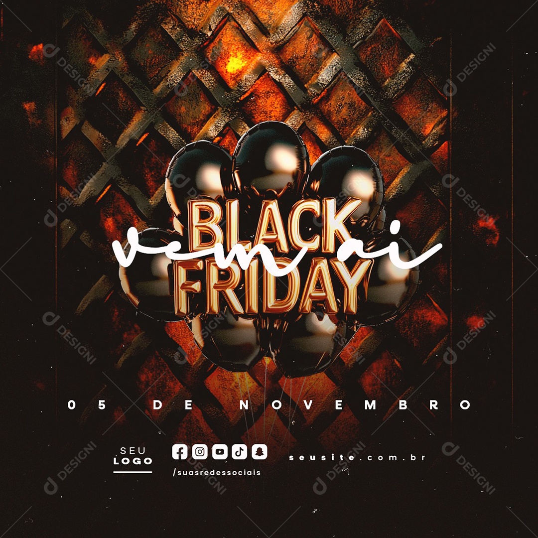 Vem Ai Black Friday 05 de Novembro Social Media PSD Editável
