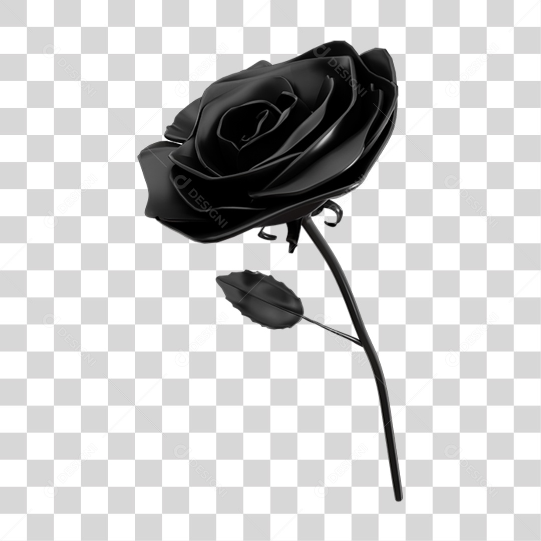 Rosa do Dia de Finados Luto Elemento 3D para Composição PNG Transparente