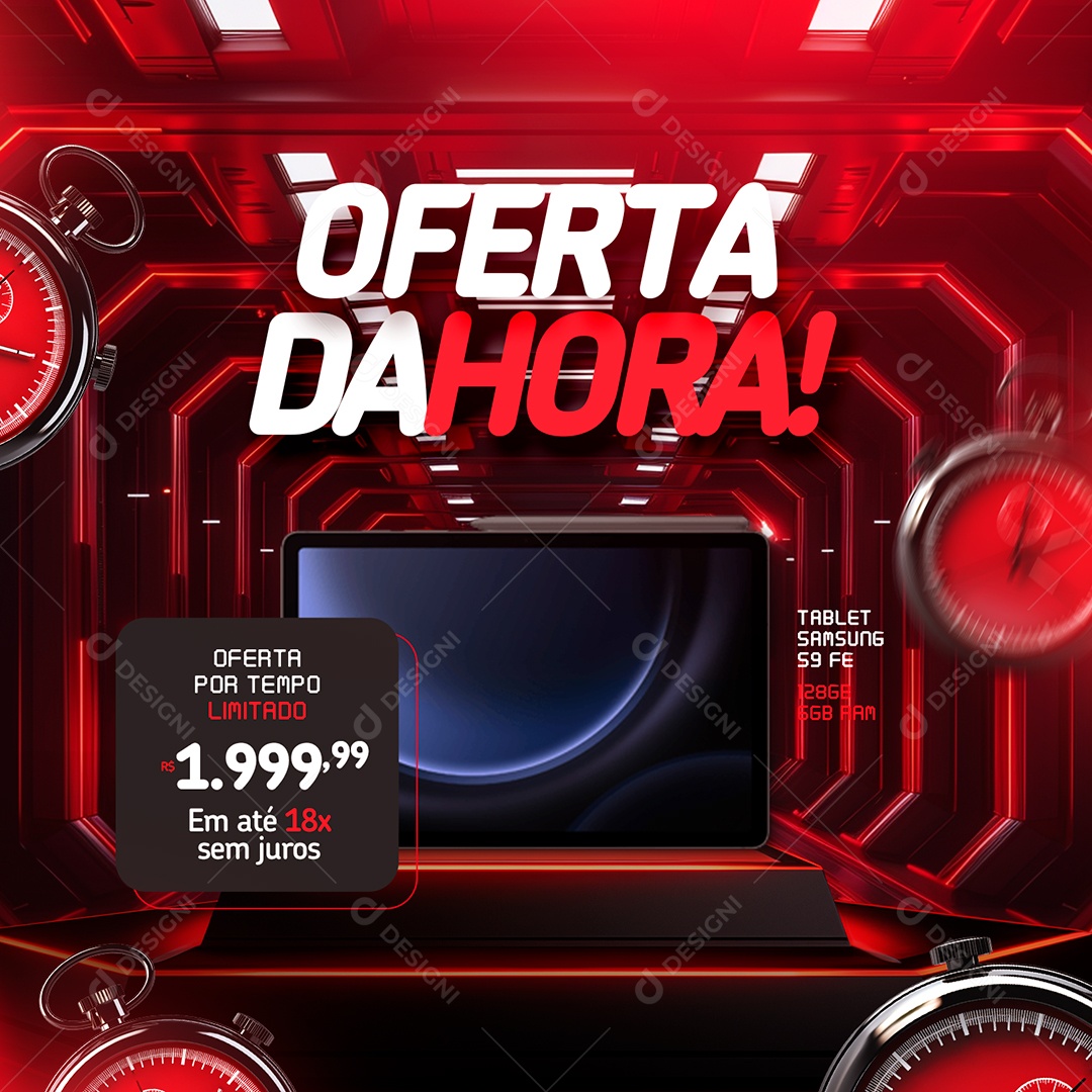 Black Friday Oferta da Hora Social Media PSD Editável