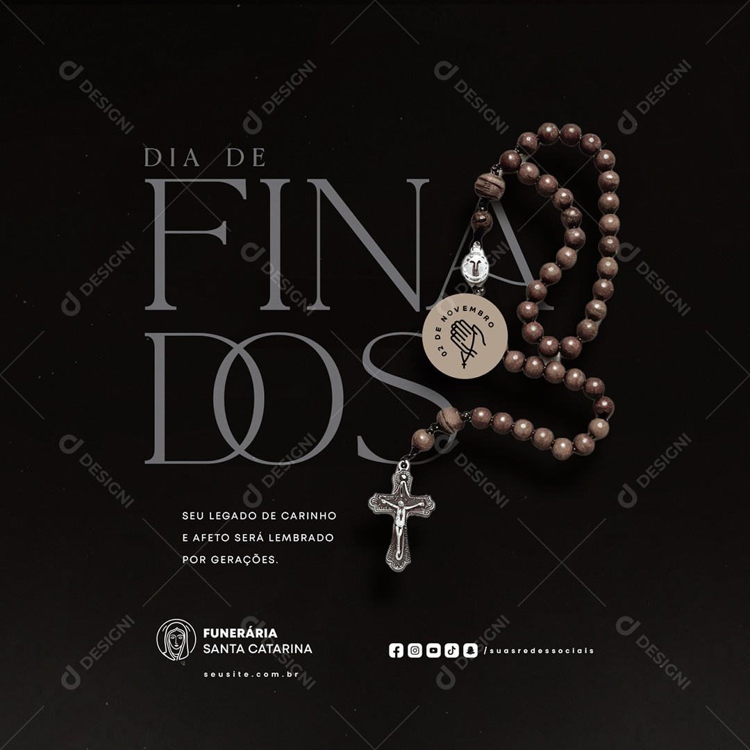 Dia de Finados 02 de Novembro Seu Legado de Carinho Social Media PSD Editável