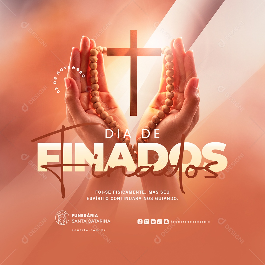 Dia de Finados 02 de Novembro Foi-Se Fisicamente Social Media PSD Editável