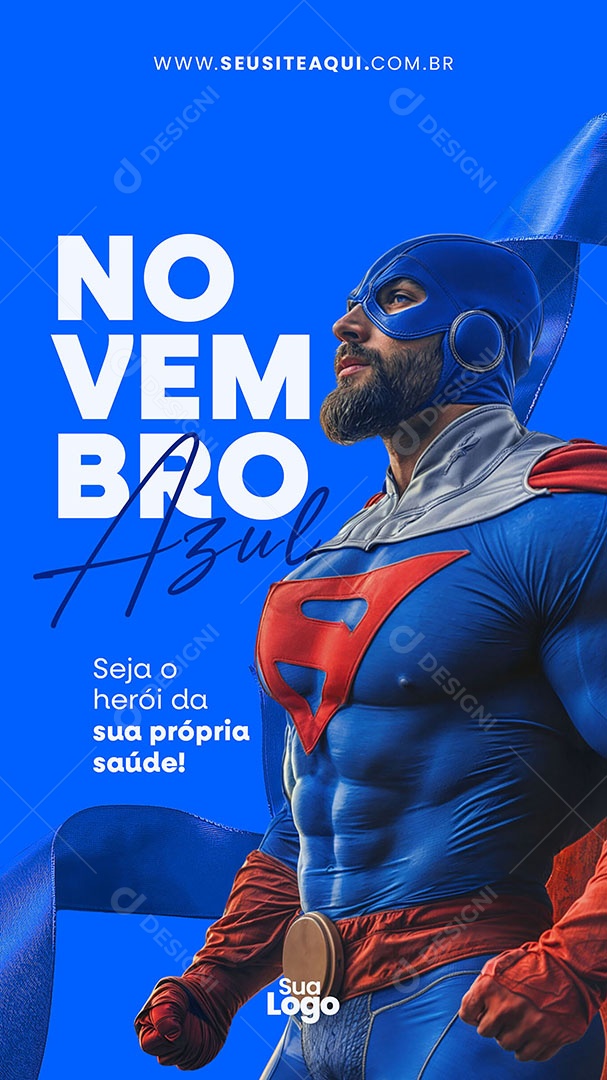 Story Novembro Azul Mês de Combate ao Câncer de Próstata Social Media PSD Editável