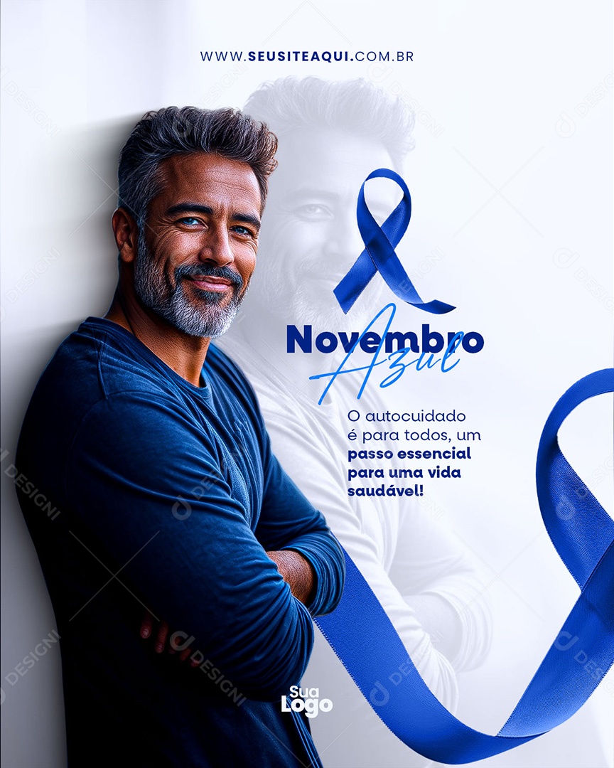 Novembro Azul Mês da Prevenção Contra o Câncer de Próstata Social Media PSD Editável