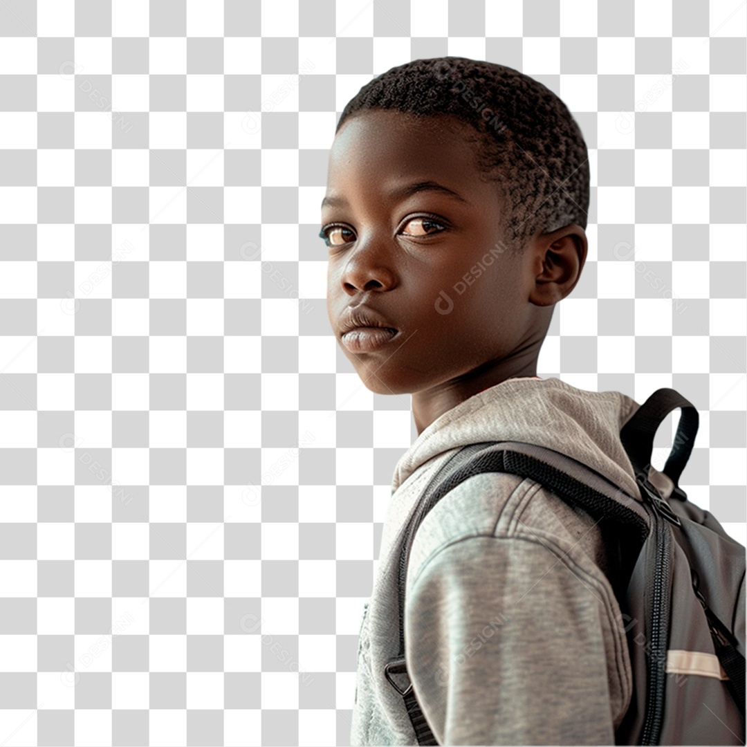 Menino com Mochila PNG Transparente