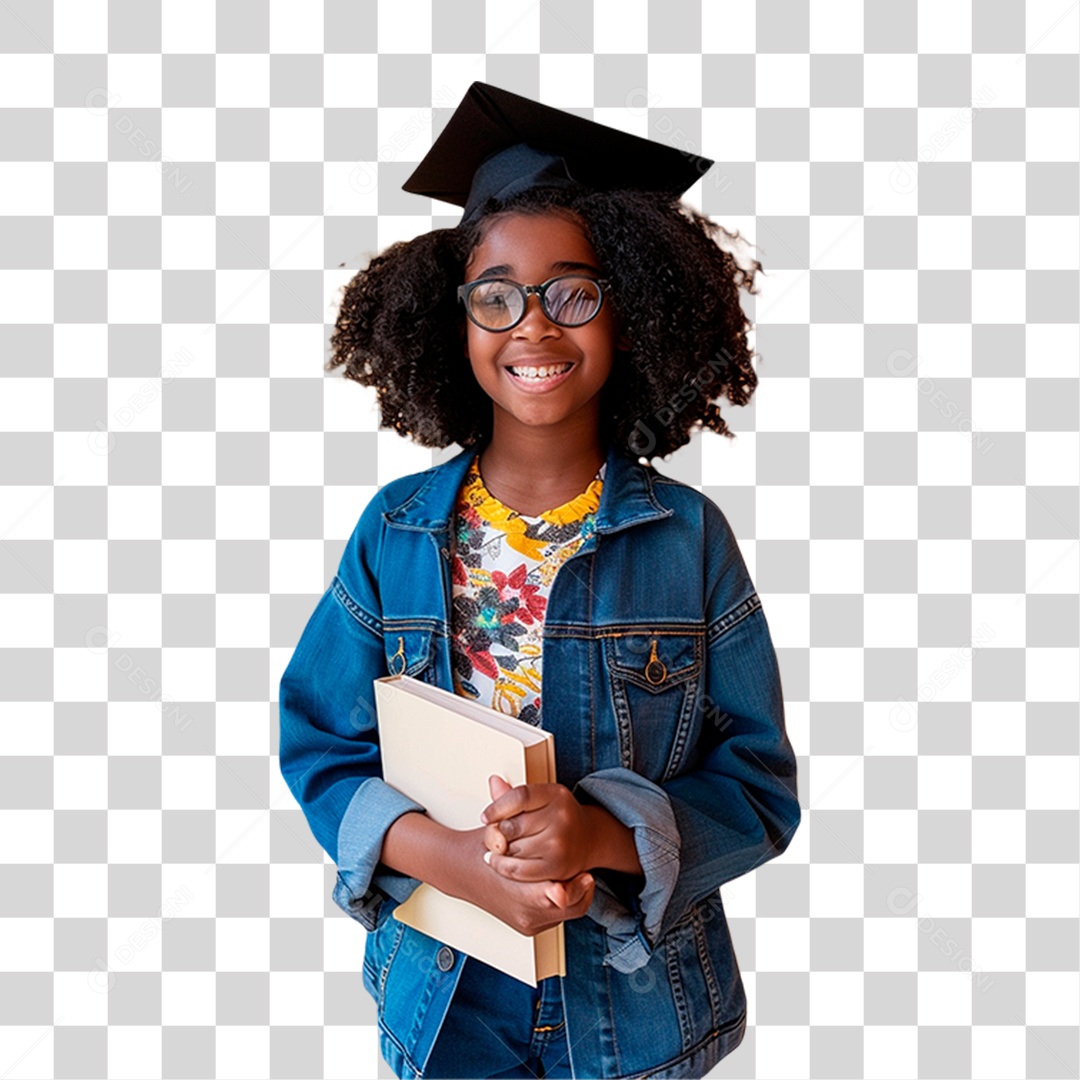 Estudante com Chapéu de Formatura PNG Transparente