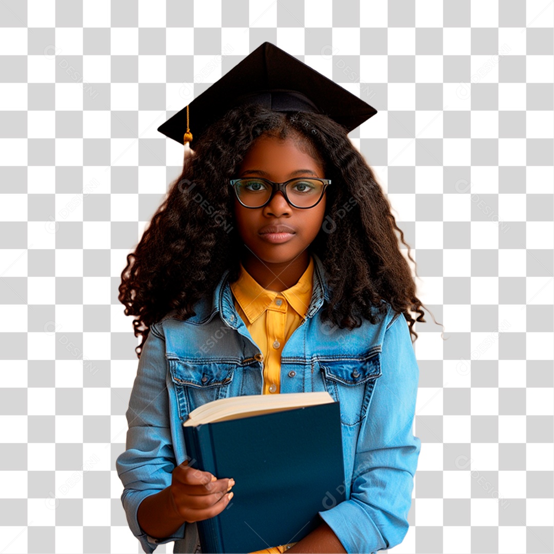 Estudante com Chapéu de Formatura PNG Transparente