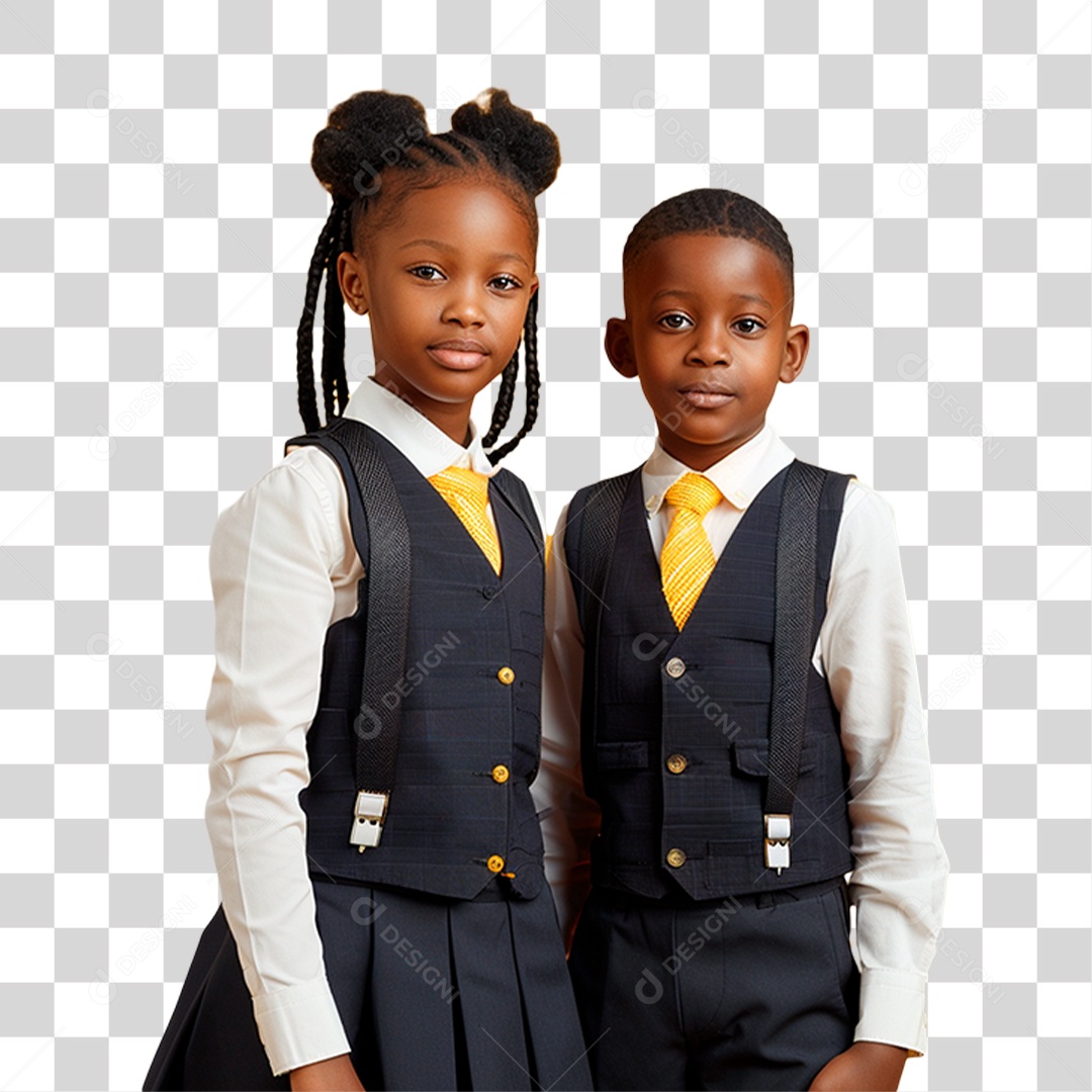 Estudantes de Uniforme PNG Transparente