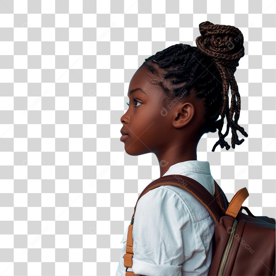 Menina com Mochila PNG Transparente