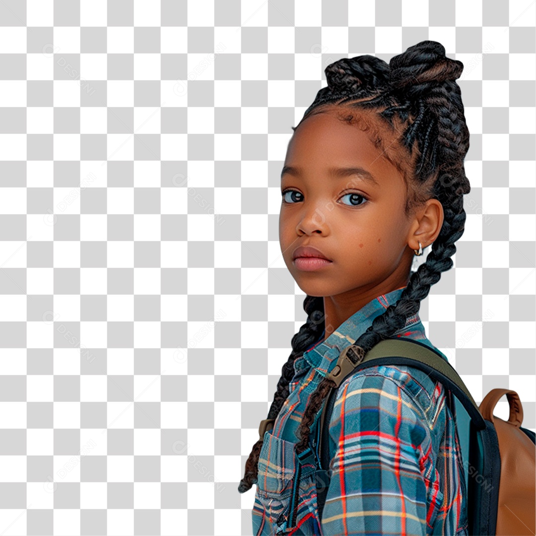 Menina com Mochila PNG Transparente
