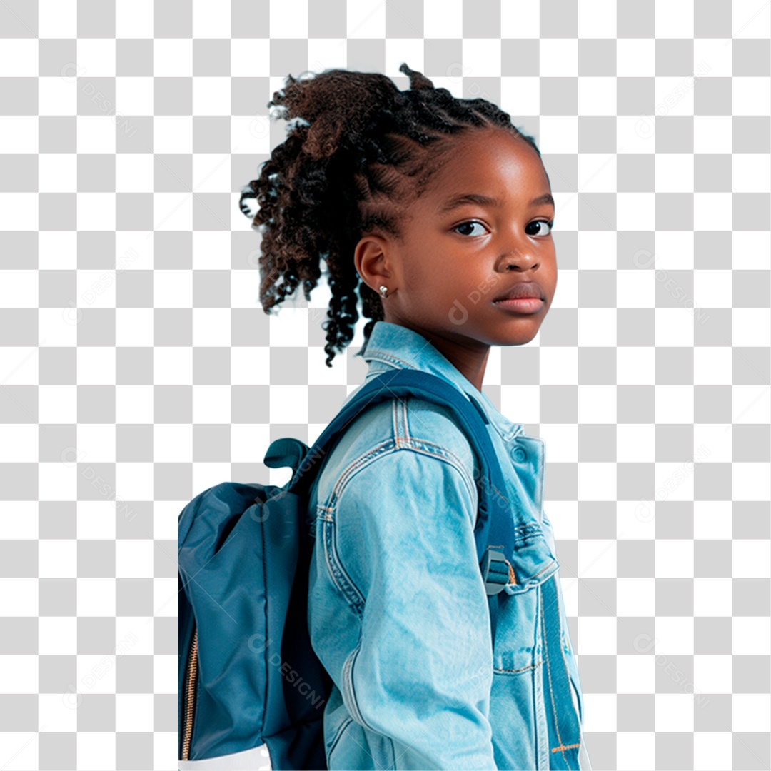 Menina com Mochila PNG Transparente
