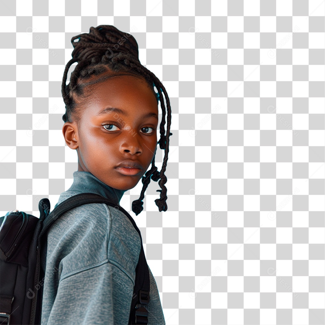 Menina com Mochila PNG Transparente
