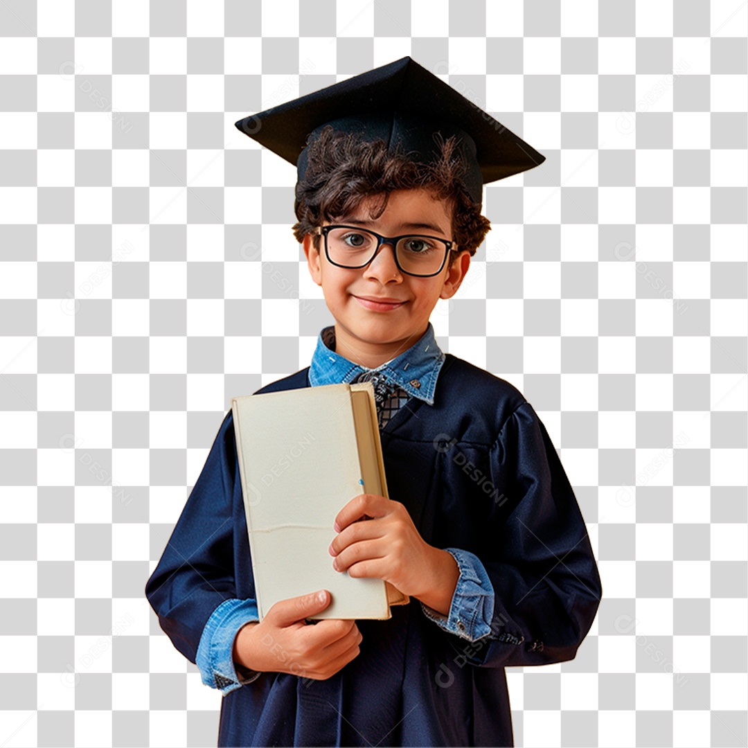 Estudante com Chapéu de Formatura PNG Transparente
