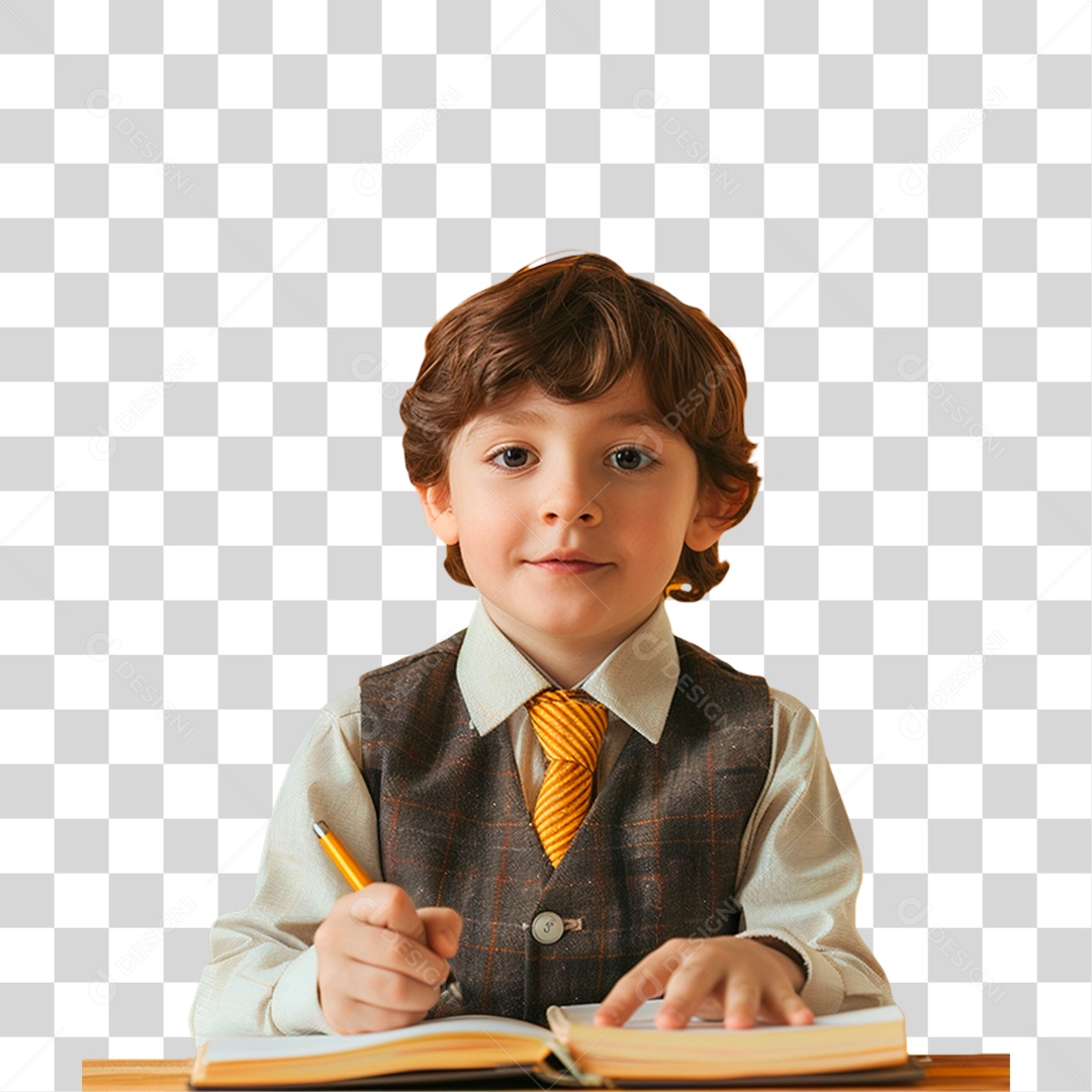 Criança Estudando PNG Transparente