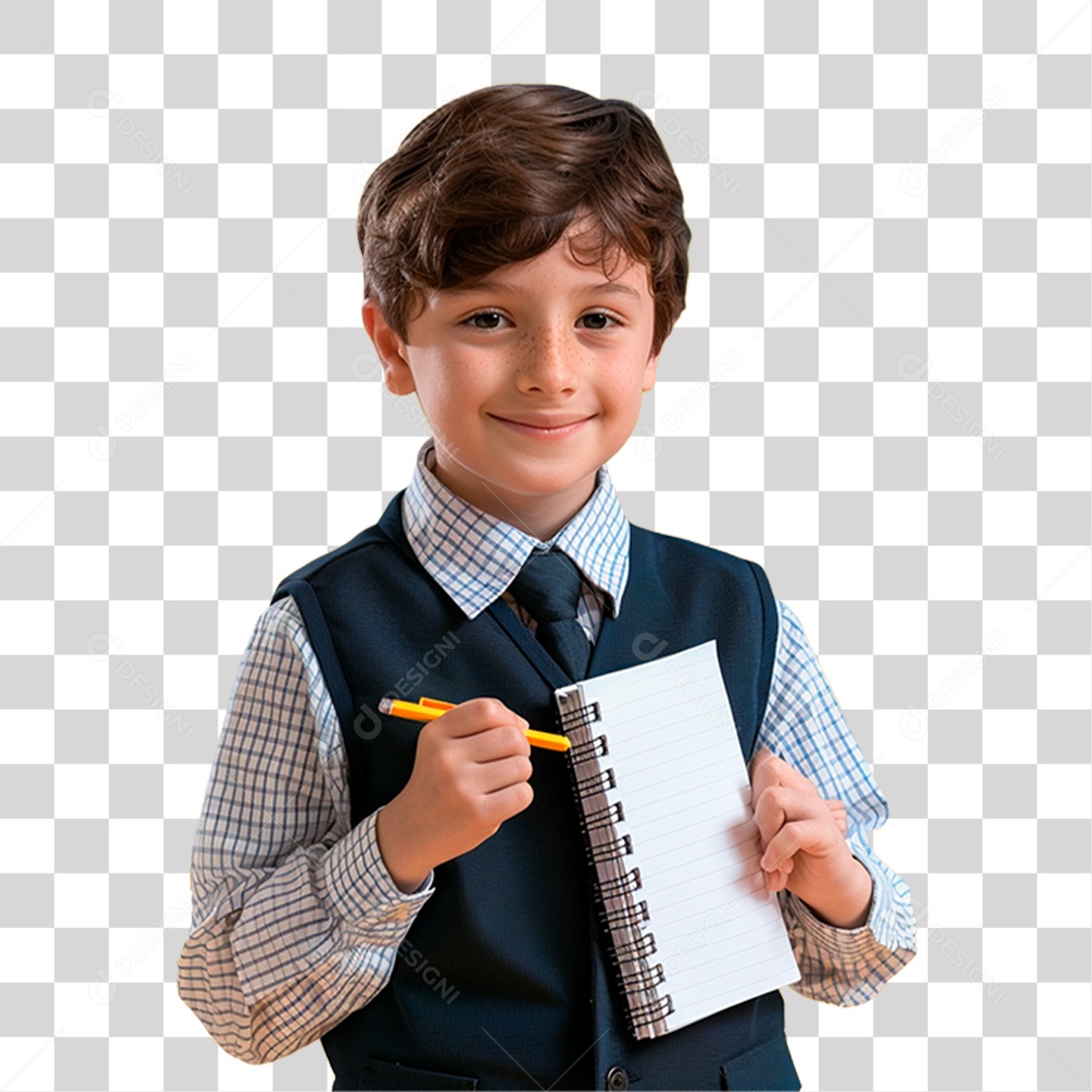Estudante de Uniforme PNG Transparente