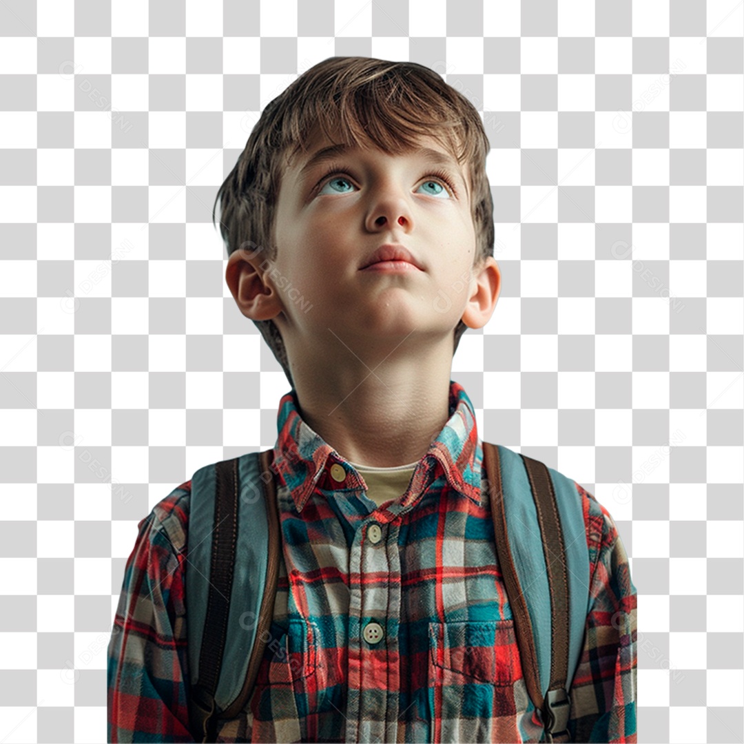 Menino com Mochila PNG Transparente