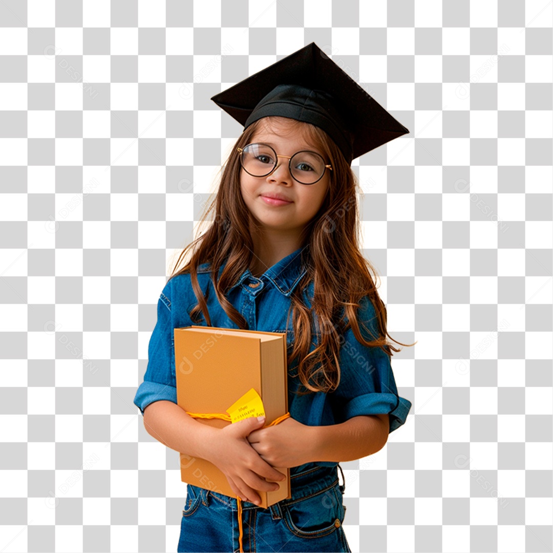 Estudante com Chapéu de Formatura PNG Transparente
