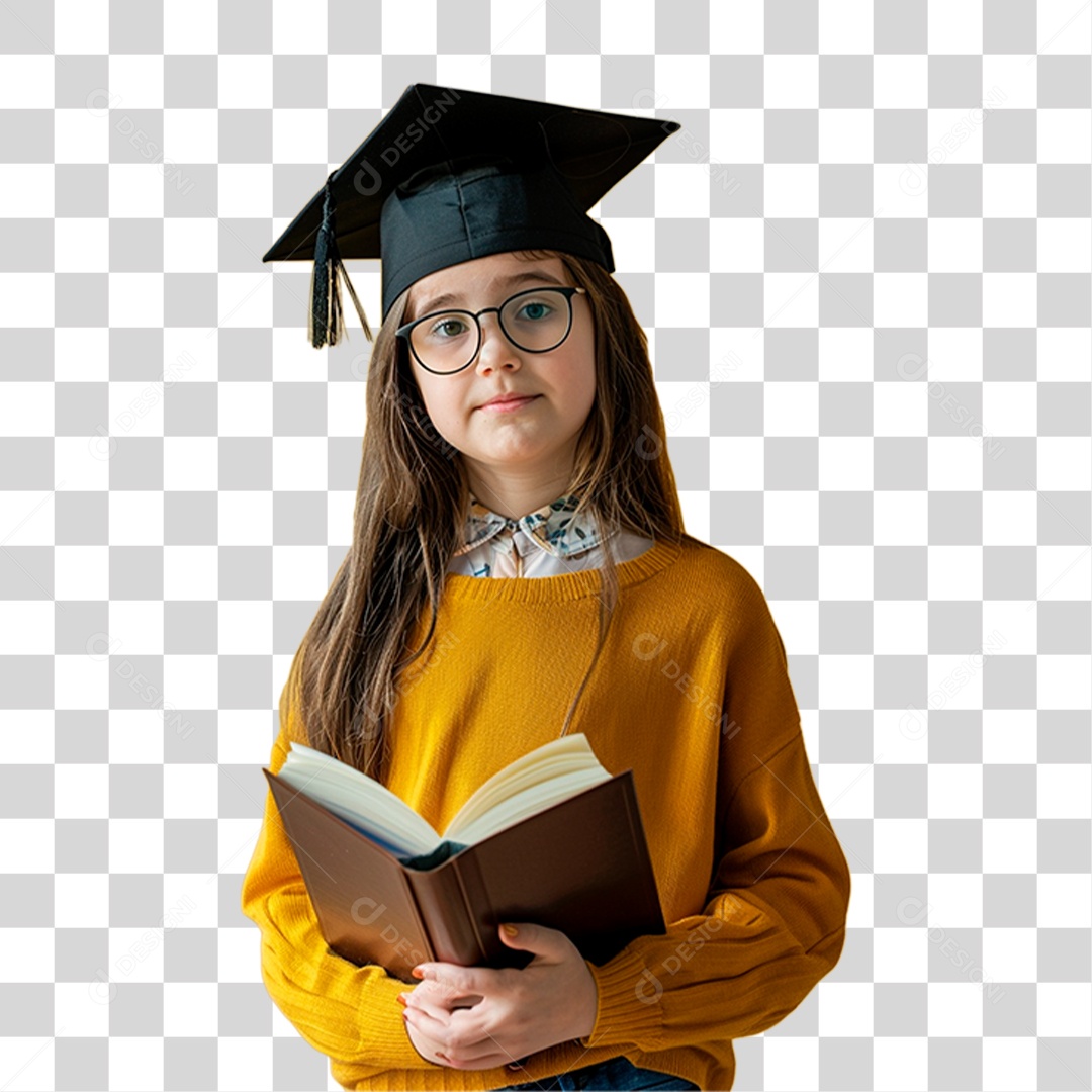 Estudante com Chapéu de Formatura PNG Transparente