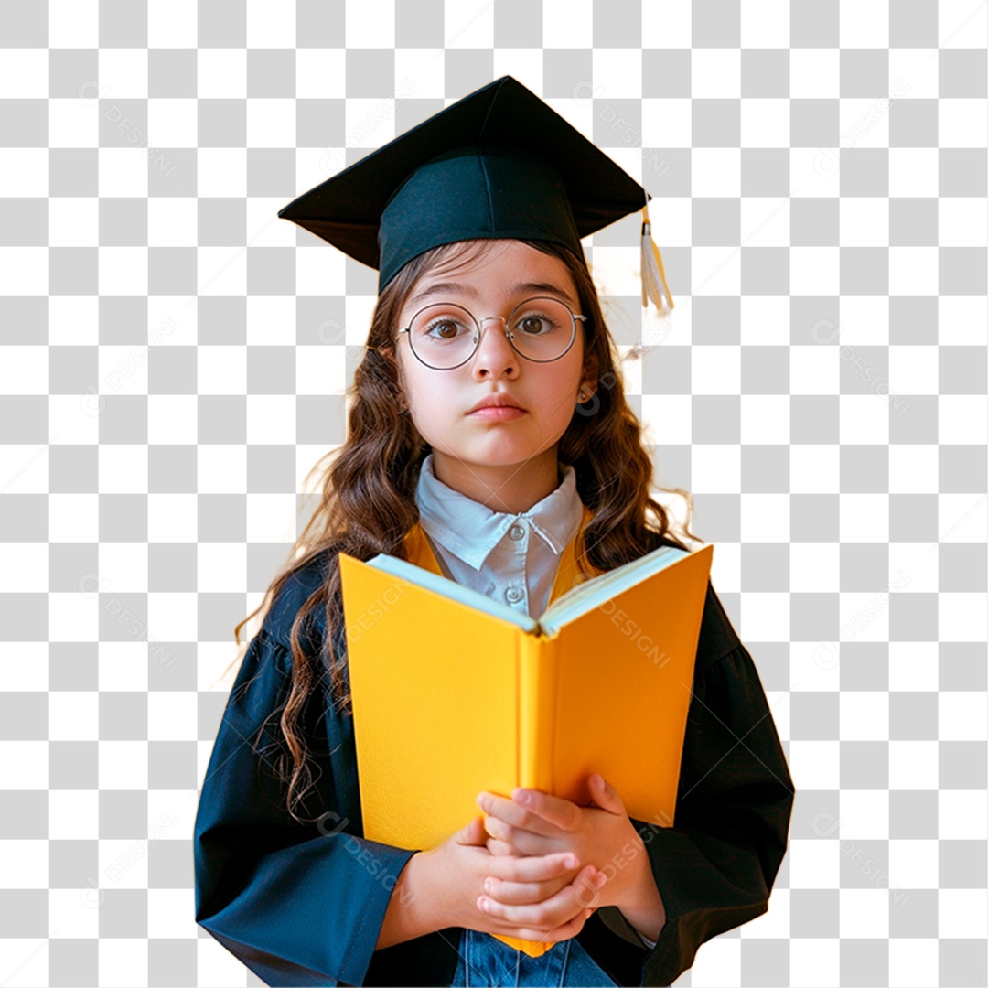 Estudante com Chapéu de Formatura PNG Transparente