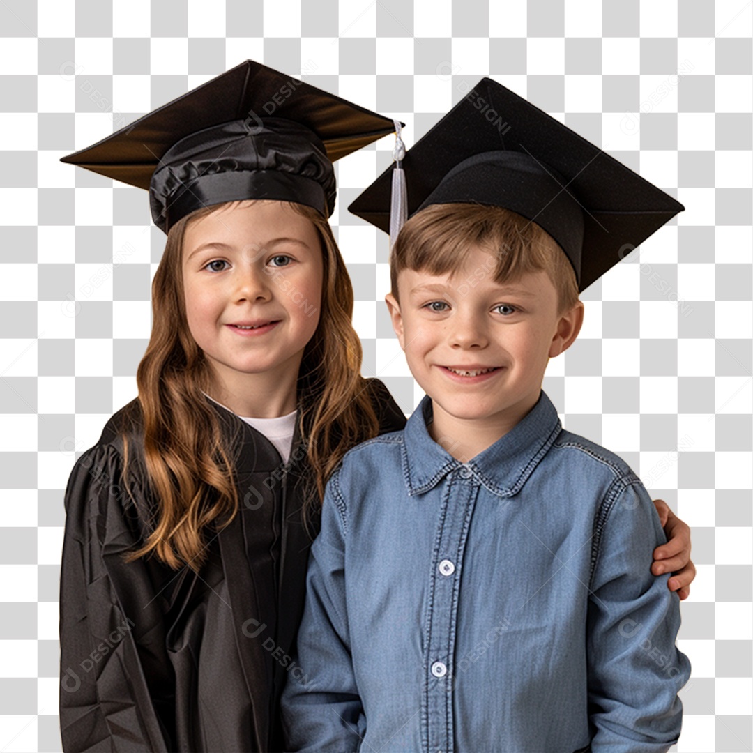 Estudantes com Chapéu de Formatura PNG Transparente