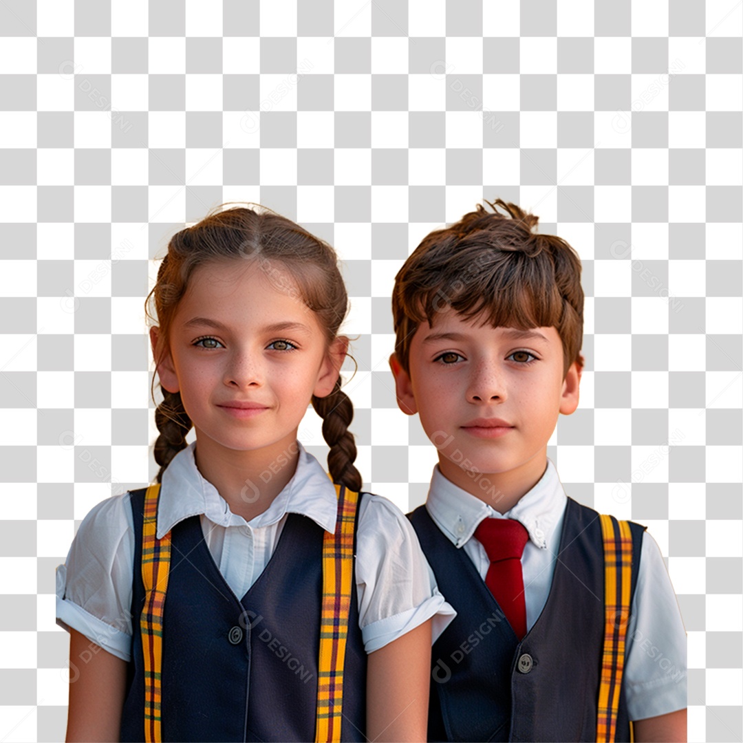 Estudantes de Uniforme PNG Transparente