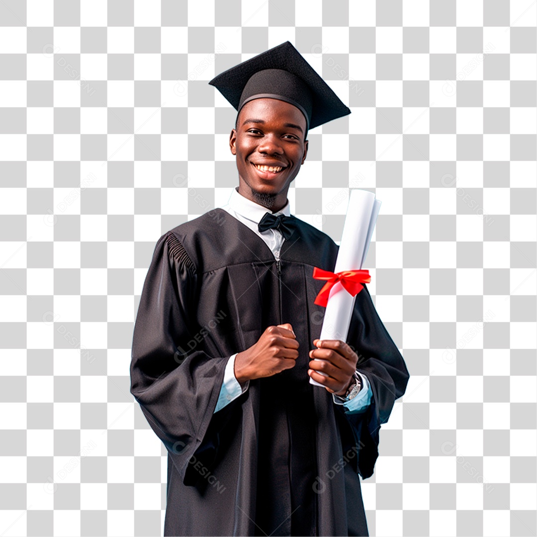 Estudante com Chapéu de Formatura PNG Transparente