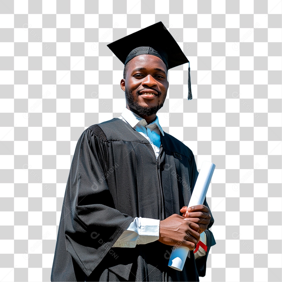 Estudante com Chapéu de Formatura PNG Transparente